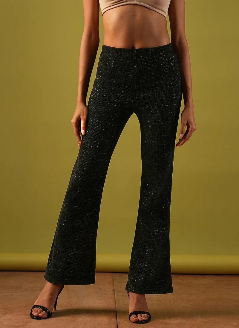 globus Globus Women Mid-Rise Shiny Flared Party Treggings